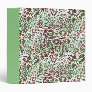 Spotted, leopard, tropical palm leaves 3 ring binder