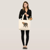 Spotted Leopard Wild Cat Photograph Large Tote Bag (Front (Model))