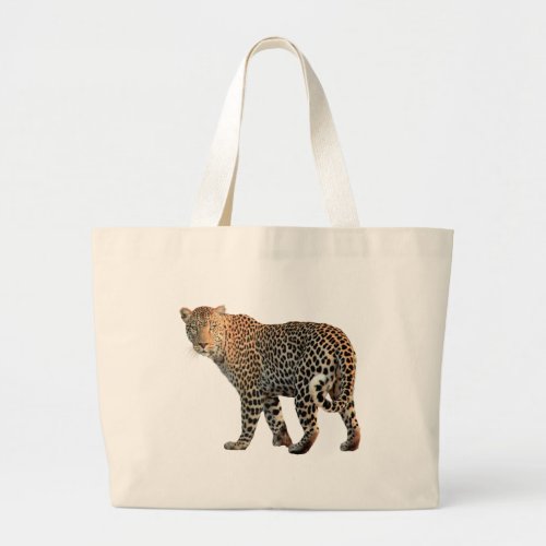 Spotted Leopard Wild Cat Photograph Large Tote Bag