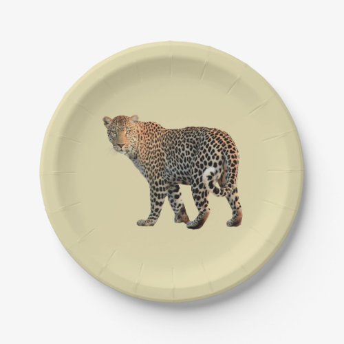 Spotted Leopard Wild Cat Photograph Paper Plates