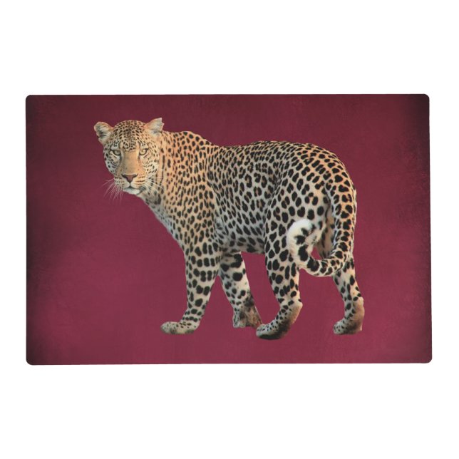 Spotted Leopard Wild Cat Photograph Placemat (Front)