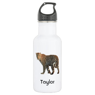 Spotted Leopard Wild Cat Photograph Water Bottle