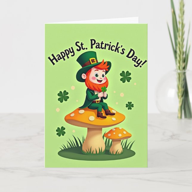 Spotted Leprechaun Clover Card (Front)