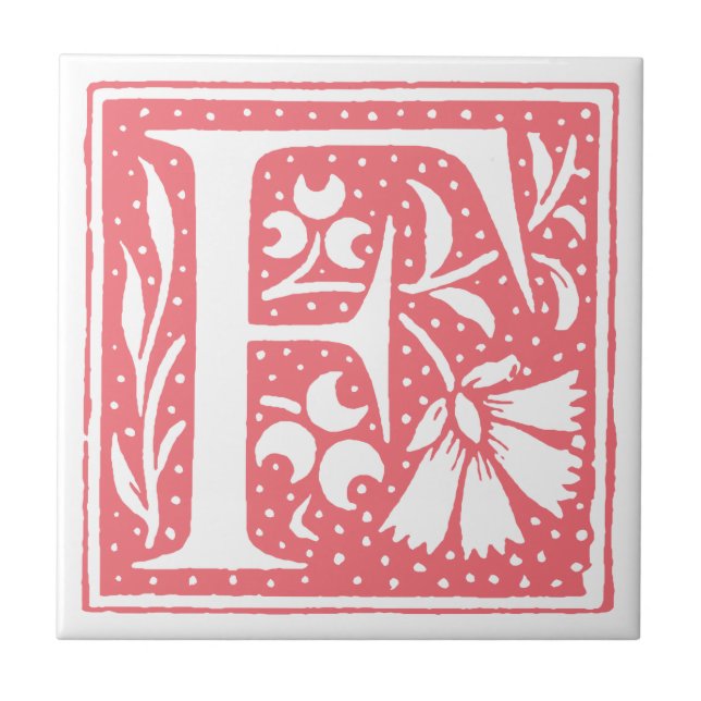 Spotted Letter F Monogrammed Tiles (Front)