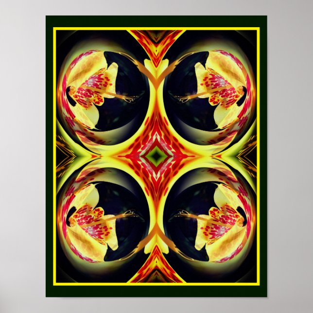 Spotted Lily Floral Abstract Art   Poster (Front)