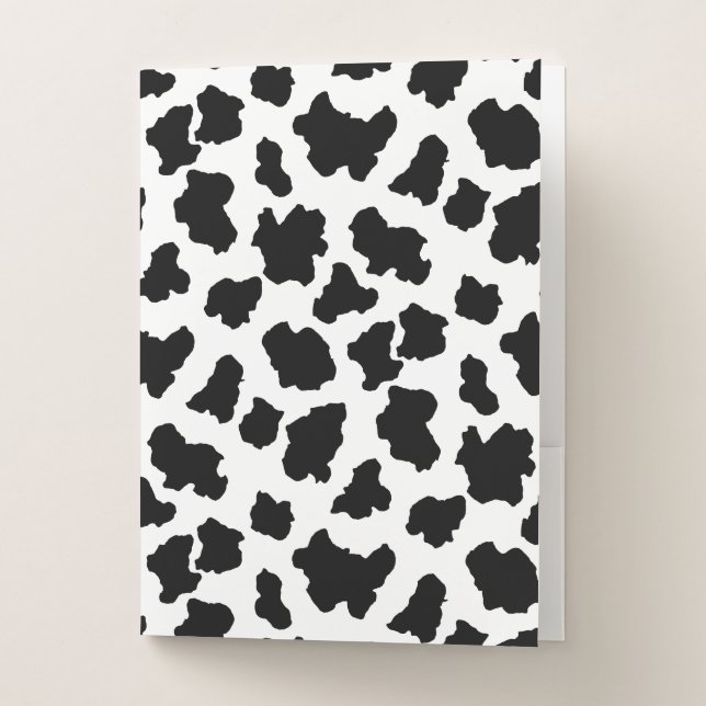 Spotted Little Moo Cow Dutch Holstein Animal Spots Pocket Folder (Front)