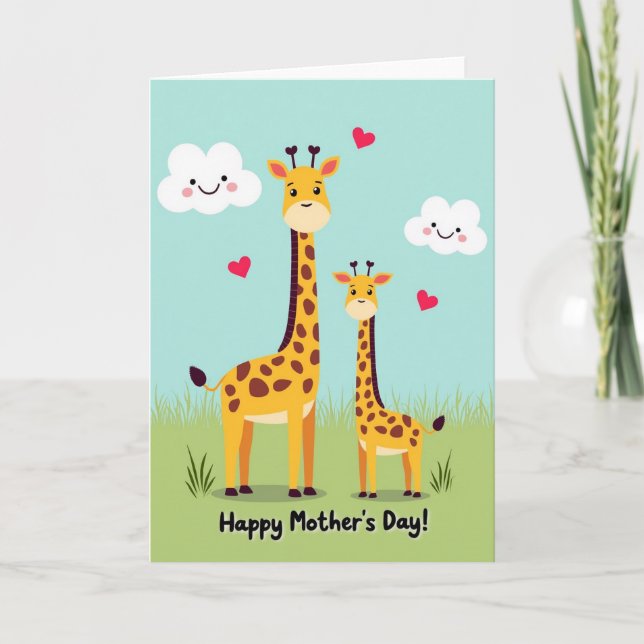 Spotted Mom And Baby Love Card (Front)