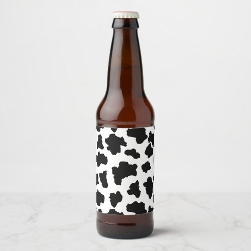 Spotted Moo Cow Dutch Holstein Animal Spots Beer Bottle Label