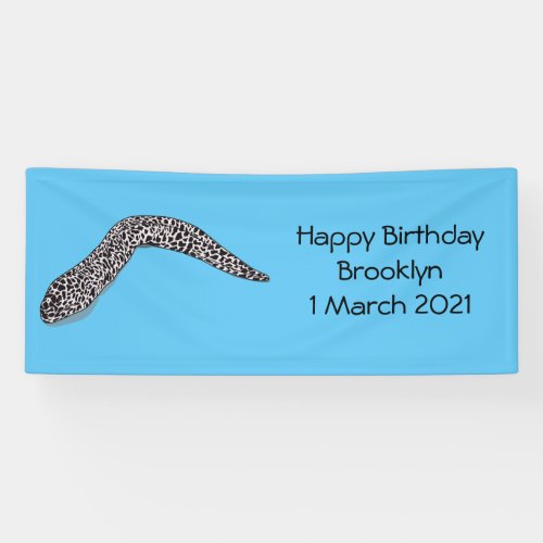 Spotted moray eel cartoon illustration banner