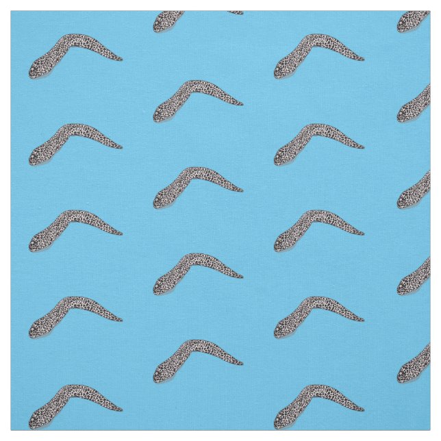 Spotted moray eel cartoon illustration fabric (Swatch)