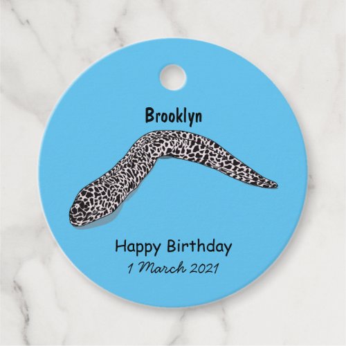 Spotted moray eel cartoon illustration favor tags