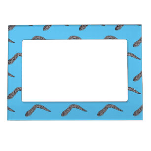 Spotted moray eel cartoon illustration magnetic frame