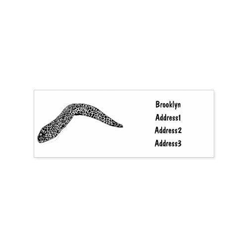 Spotted moray eel cartoon illustration rubber stamp
