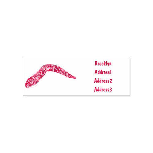 Spotted moray eel cartoon illustration self_inking stamp
