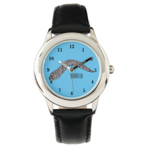 Spotted moray eel cartoon illustration watch