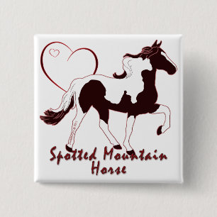 Spotted Mountain Horse Hearts Pinback Button