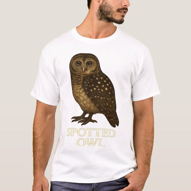 Spotted Owl T-Shirt: Endangered Bird Species Tee (Front)