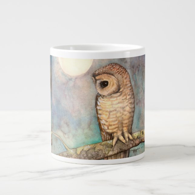 Spotted Owl Wildlife Art Giant Coffee Mug (Front)