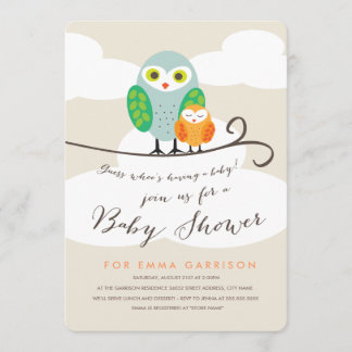 Spotted Owls Baby Shower Invitation