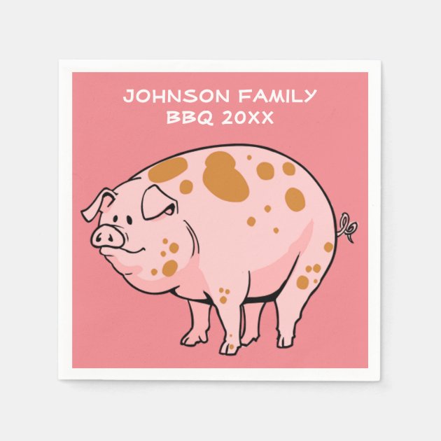 Spotted Pig Picking BBQ Party Family Reunion Napkins Zazzle