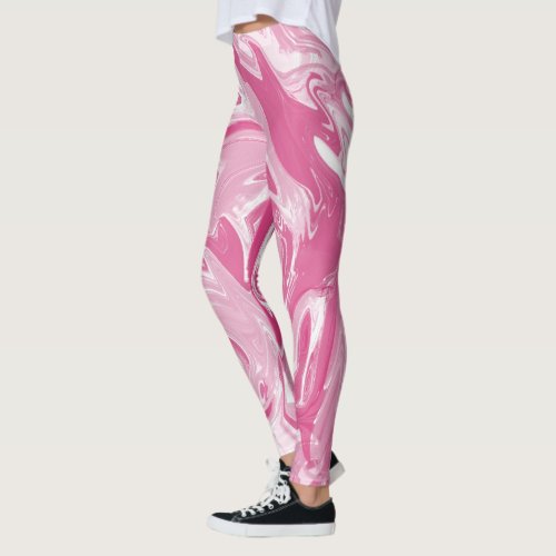 Spotted Pink Marble Leggings