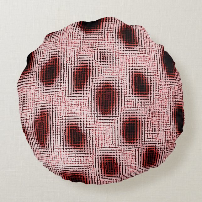 Spotted Pink-Red Round Pillow (Back)