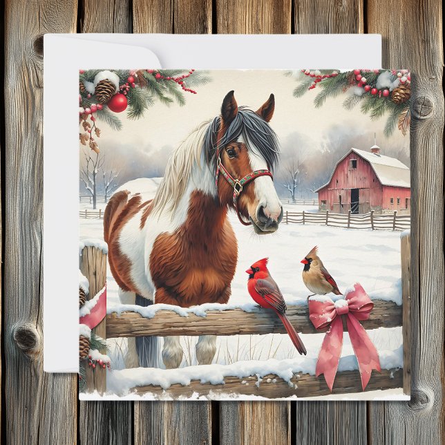 Spotted Pinto Horse and Cardinals Personalized (Creator Uploaded)