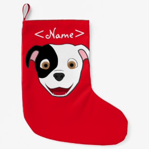 Spotted Pitbull Face Small Christmas Stocking