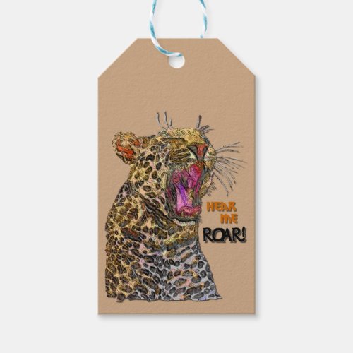 Spotted Pop Art Leopard  Gift Tags