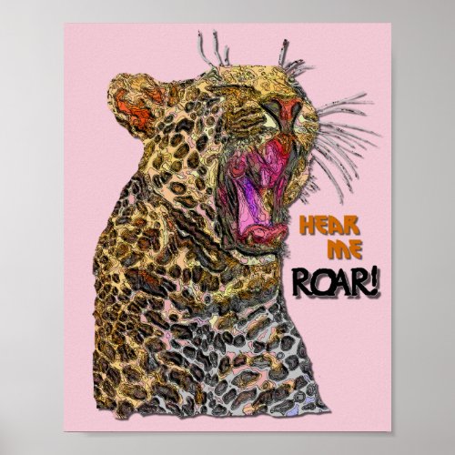 Spotted Pop Art Leopard  Poster