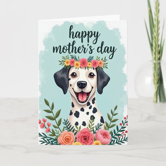 Spotted Pup Floral Gift Card (Front)