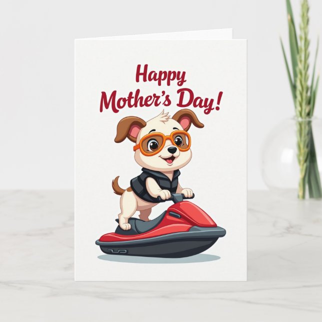 Spotted Puppy Mothers Day Card (Front)