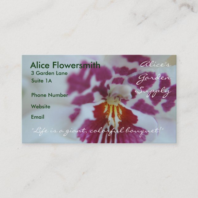 Spotted Purple Orchids business cards (Front)