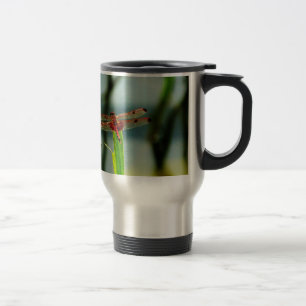 Spotted Red and Black Dragonfly Travel Mug