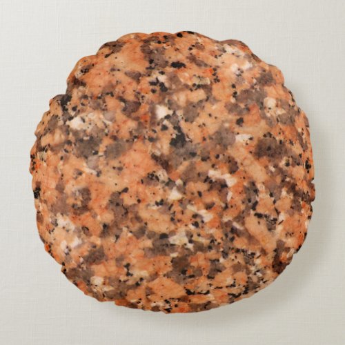 Spotted Rock Texture Lively Pattern Orange Black Round Pillow
