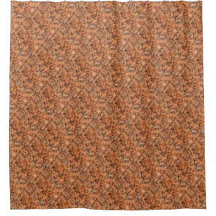 Spotted Rock Texture Lively Pattern Orange Black Shower Curtain
