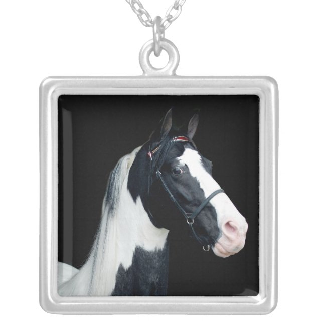 Spotted Saddle Horse Silver Plated Necklace (Front)