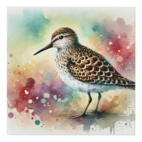 Spotted Sandpiper 040724AREF115 _ Watercolor Faux Canvas Print