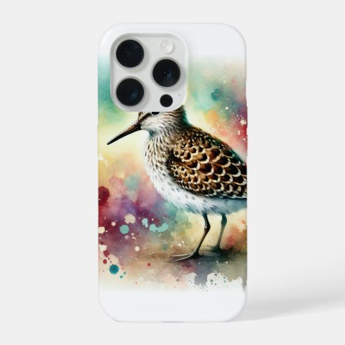 Spotted Sandpiper 040724AREF115 _ Watercolor iPhone 15 Pro Case