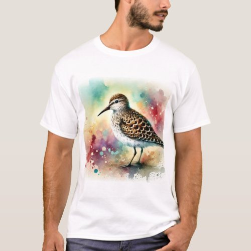Spotted Sandpiper 040724AREF115 _ Watercolor T_Shirt