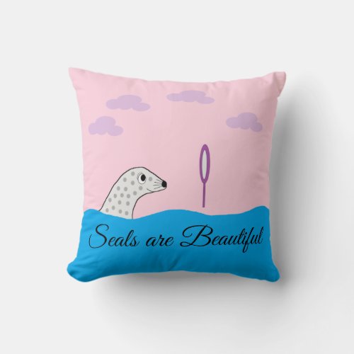 Spotted Seal has Much Beauty  Throw Pillow