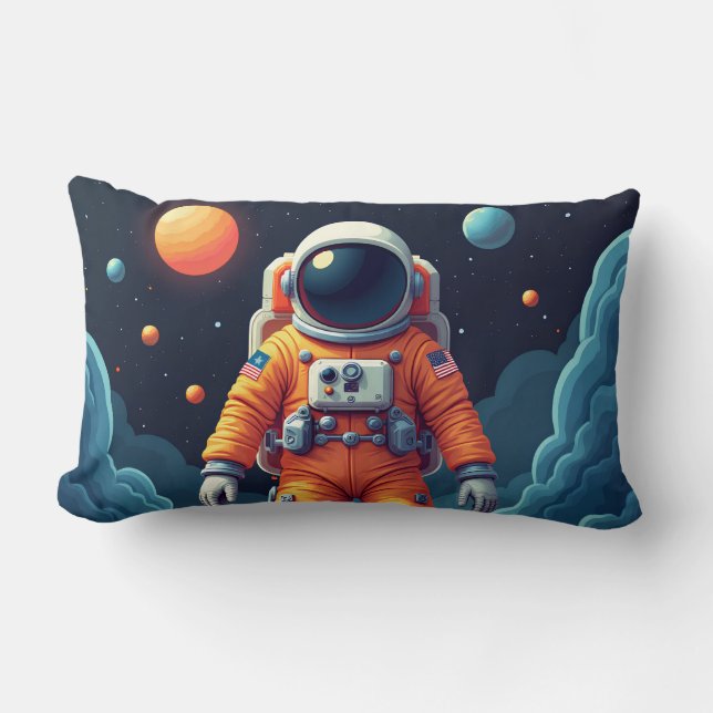 Spotted Spaceman Throw Pillow 13*21 (Front)