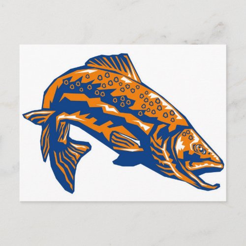 spotted speckled trout fish postcard