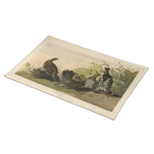 Spotted (Spruce) Grouse Audubon's Birds of America Cloth Placemat