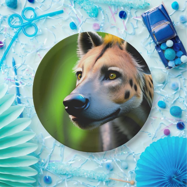 Spotted Stalking Hyena Watching His Prey, Paper Plates (Party)