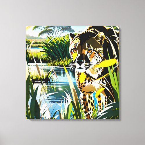 Spotted Streak Cheetah on the Hunt Canvas Print