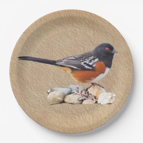 SPOTTED TOWHEE PAPER PLATES