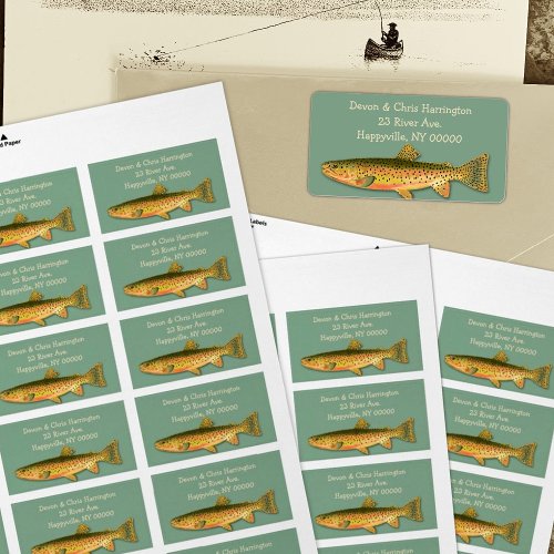 Spotted Trout Fisherman Fishing Address Label