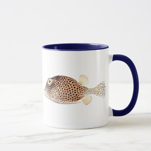 Spotted Trunkfish Vintage Fish Print _ Double Fish Mug