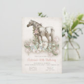 Spotted White Horse Birthday Party Invitation (Standing Front)